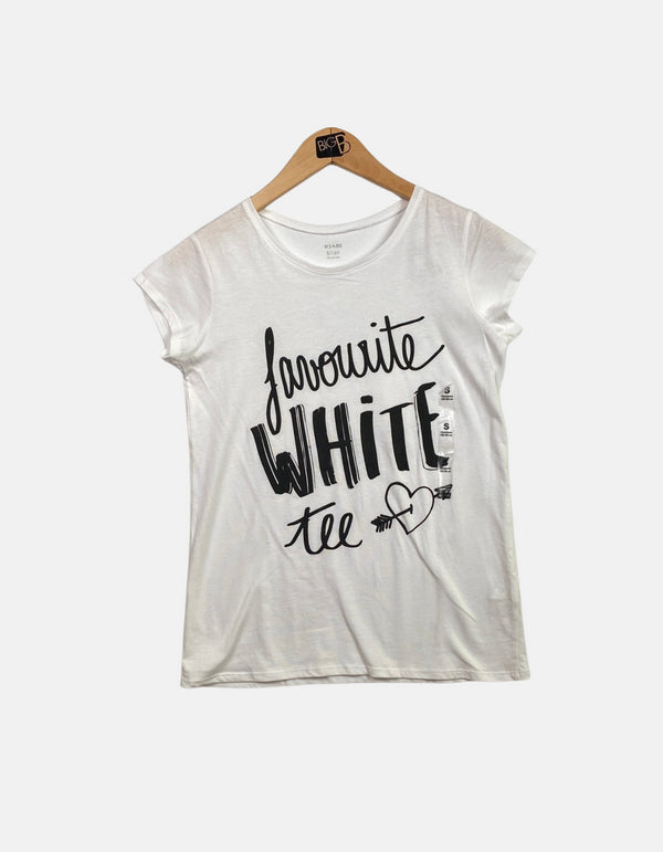 White T-shirt print FM